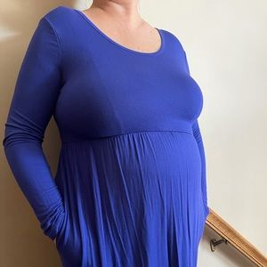 Royal blue maxi dress with pockets